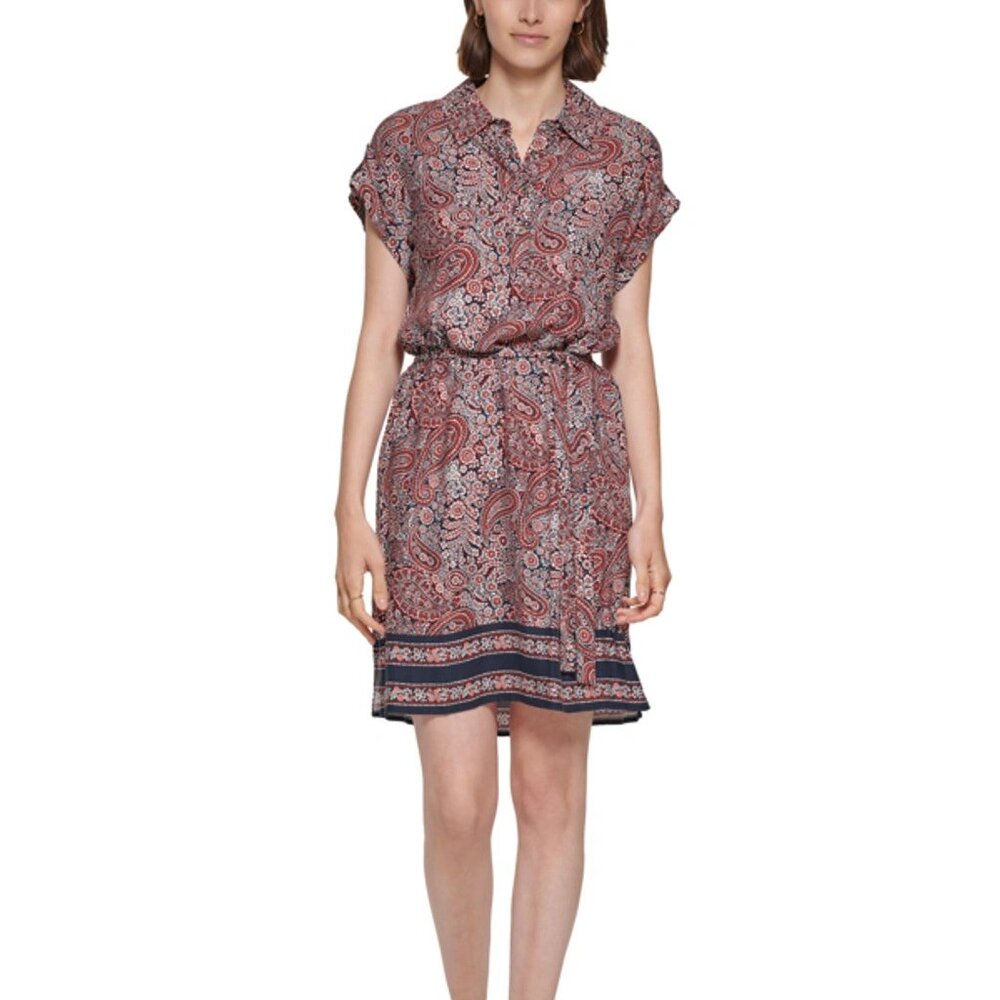 New Tommy Hilfiger Colombier Paisley Print Collared Dress P1003
